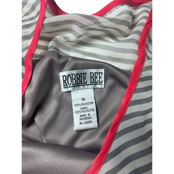 Robbie‎ Bee Dress Women's  Size 16 Striped Sleeveless Ruffled Preowned - Picture 8 of 8